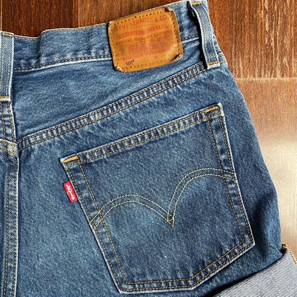 Levi Strauss | High Waisted Cuff Denim Shorts - Picture 6 of 8